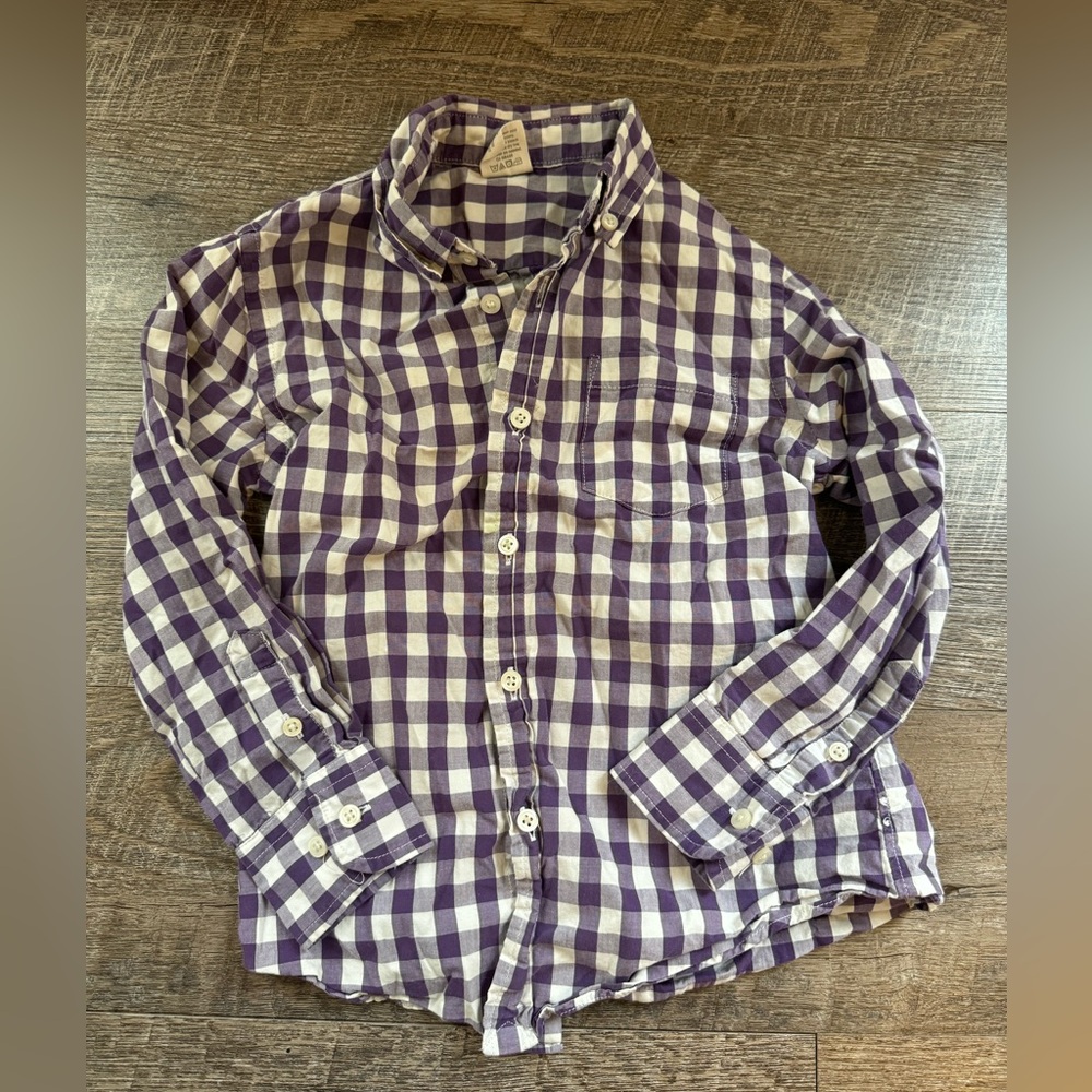 Purple plaid 4t crew cuts button up shirt